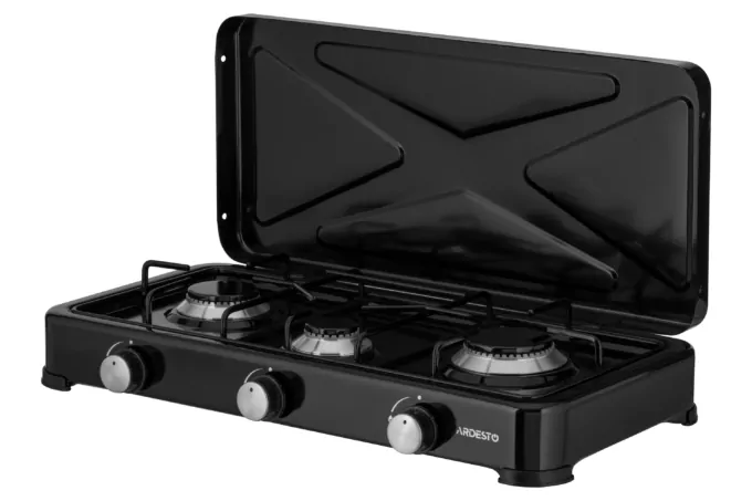 Плитка настільна Ardesto газова, тип газу LPG, конфорок – 3, чорний