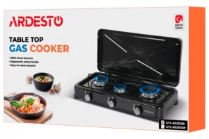 Плитка настільна Ardesto газова, тип газу LPG, конфорок – 3, чорний