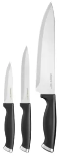 Набор ножей Ardesto Gemini Gourmet, 3 предмета, нержавеющая сталь, пластик, черный