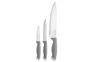 Набір ножів Ardesto Gemini Gourmet, 3 предмети, нержавіюча сталь, пластик, сірий