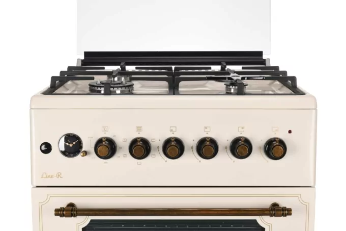 Плита ARDESTO комбі Line-R, 53л, 60×60см, конвекція, чавун, підсвічування, форсунки LPG (підключення газового балона), бежевий