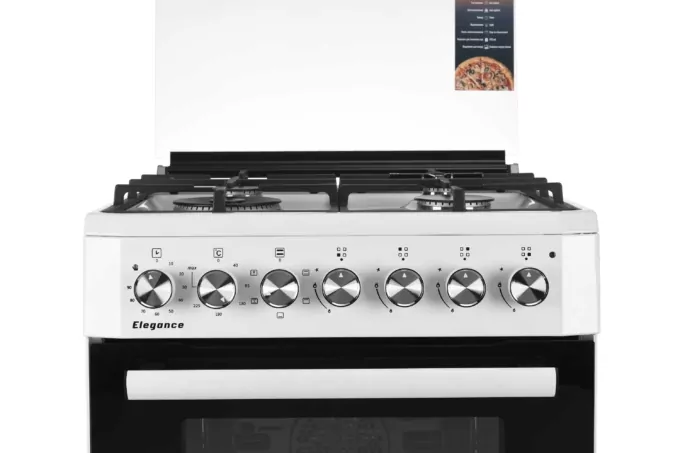 Плита ARDESTO комби Elegance, 66л, 60×60см, конвекция, чугун, подсветка, форсунки LPG (подключение газового баллона), белый