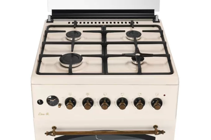 Плита ARDESTO комби Line-R, 53л, 60×60см, конвекция, чугун, подсветка, форсунки LPG (подключение газового баллона), кремовый