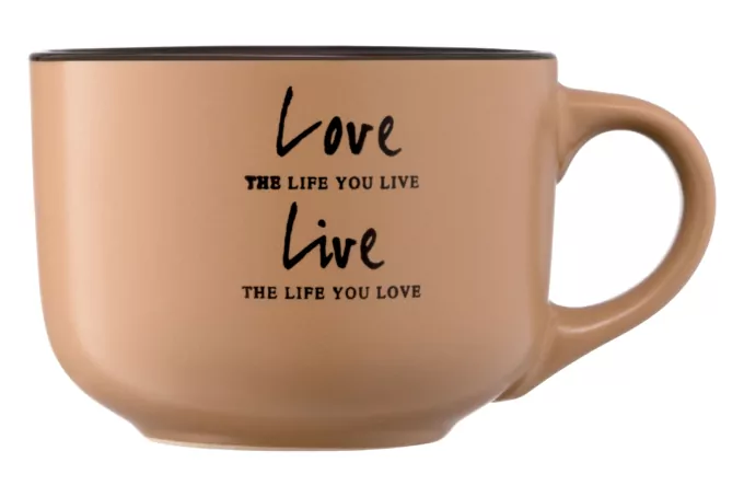 Чашка  Ardesto Way of life, 550мл, керамика, коричневый светлый