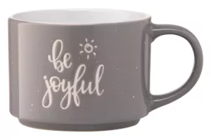 ARDESTO Чашка Be joyful, 330 мл, сіра, кераміка