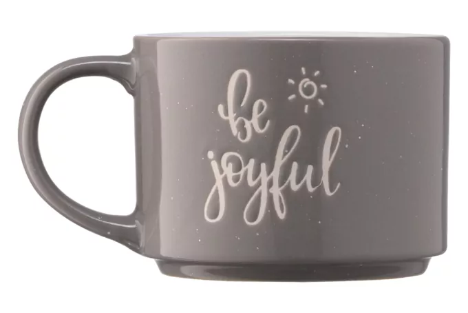 ARDESTO Чашка Be joyful, 330 мл, сіра, кераміка