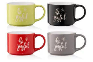 ARDESTO Чашка Be joyful, 330 мл, сіра, кераміка