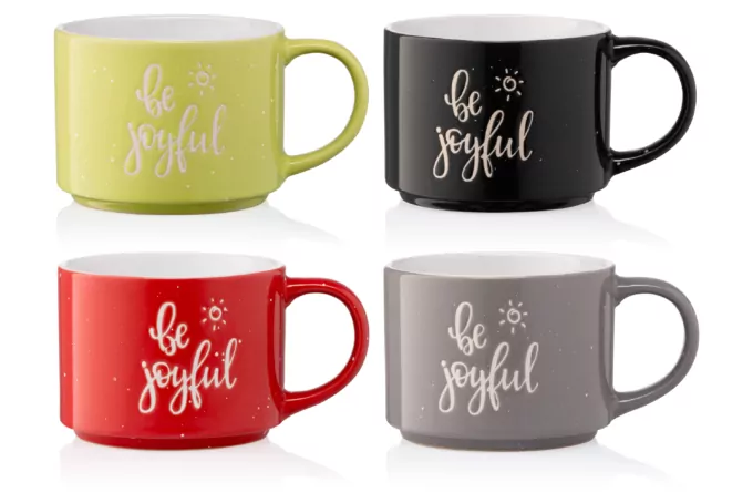 ARDESTO Чашка Be joyful, 330 мл, сіра, кераміка