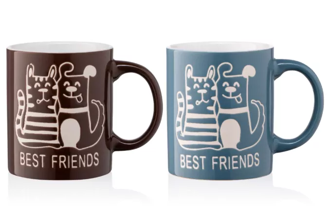 Mug ARDESTO Best friends, 330 ml, blue, AR3471BL