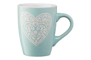 Ardesto Mug Heart, 330ml, ceramics, light blue
