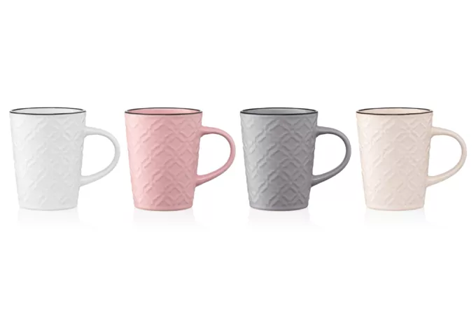 Чашка ARDESTO Relief, 320 мл, розовая, AR3474P