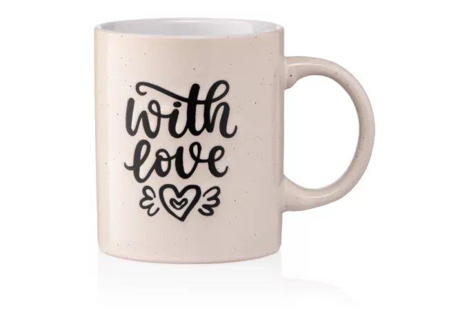 Mug ARDESTO With love, 330 ml, beige, AR3470BG