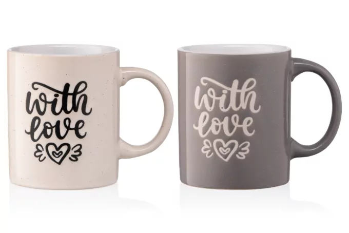 Mug ARDESTO With love, 330 ml, beige, AR3470BG