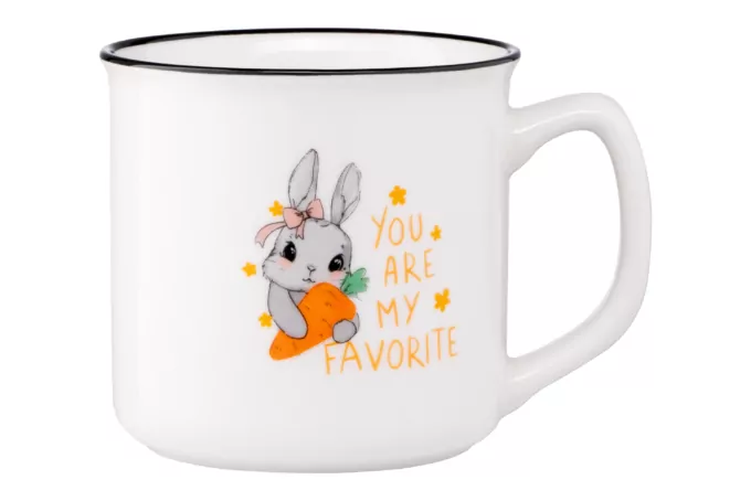 Чашка Ardesto Cute rabbit, 320мл, порцеляна, білий