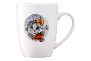 Чашка Ardesto Lovely cat, 320мл, порцеляна, білий
