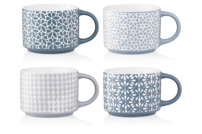 Чашка Ardesto Weaving B, 330мл, фарфор, сине-белый