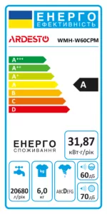 ARDESTO Пральна машина напівавтомат WMH-W60CPM, 6кг, 1350, 41см, Білий