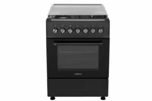 Cooker ARDESTO combined 2 gas + 2 electrical, 58L, 60x60cm, lamp, LPG conversion set (gas cylinder connection), black