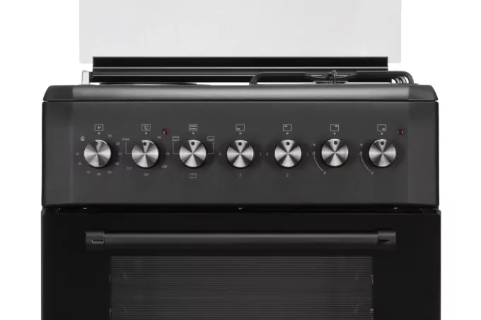 Cooker ARDESTO combined 2 gas + 2 electrical, 58L, 60x60cm, lamp, LPG conversion set (gas cylinder connection), black