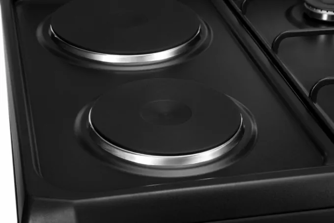 Cooker ARDESTO combined 2 gas + 2 electrical, 58L, 60x60cm, lamp, LPG conversion set (gas cylinder connection), black