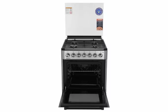 Cooker ARDESTO combined Elegance, 66L, 60x60cm, convection, cast-iron, lamp, LPG conversion set (gas cylinder connection), wire rack system, grey