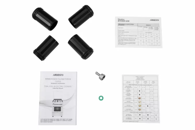 Cooker ARDESTO combined Elegance, 66L, 60x60cm, convection, cast-iron, lamp, LPG conversion set (gas cylinder connection), wire rack system, grey