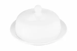 Ardesto Butter dish Imola, 15х9cm, porcelain, white