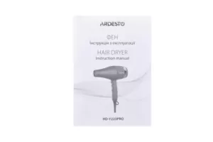 Фен Ardesto Violet PRO HD-Y223PRO, 1850-2200Вт, 2 швидкості , 3темп.режими, дифузор, чорний