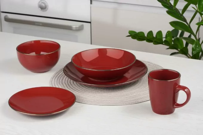 Тарелка обеденная Ardesto Bagheria Sangria, 26см, керамика, бордовый