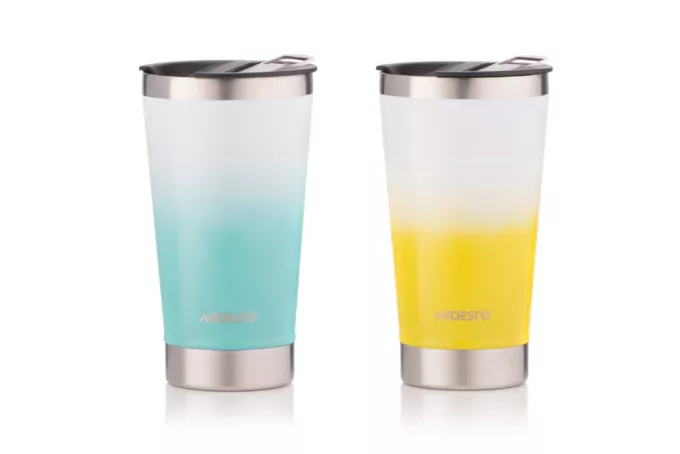 Термостакан для пива з відкривачкою Ardesto Bright City, 470мл, нержавіюча сталь, блакитний