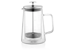 Ardesto Double wall french press Black Mars, 600ml, borosilicate glass, stainless steel, transparent