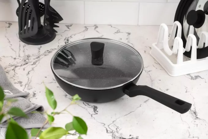 Сковорода глубокая Ardesto Gemini Gourmet Bolzano, 24см, алюминий, черный