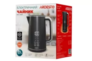 Электрочайник Ardesto Elegance, 1.7л, LED дисплей, двойные стенки, глянец, Otter, чёрный