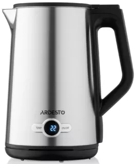 Электрочайник Ardesto Steel Collection 1.7л, Strix, LED дисплей, двойные стенки, серебристый