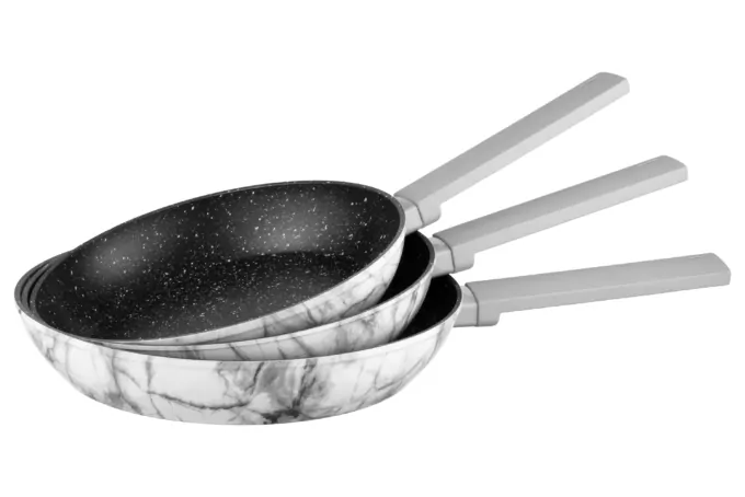Ardesto Fry pan Gemini Marmo, 24cm, aluminium, gray