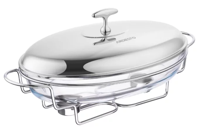 Ardesto Food warmer Black Mars, 3000ml, glass, stainless steel, oval, transparent
