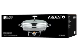Ardesto Food warmer Black Mars, 3000ml, glass, stainless steel, oval, transparent