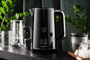 Электрочайник Ardesto Elegance, 1.7л, LED дисплей, двойные стенки, глянец, Otter, чёрный