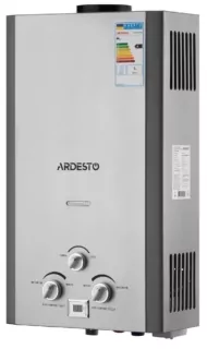 ARDESTO Газова колонка X1, 10 л/хв., 20 кВт, розпалювання від батарейок, дисплей, нерж. сталь