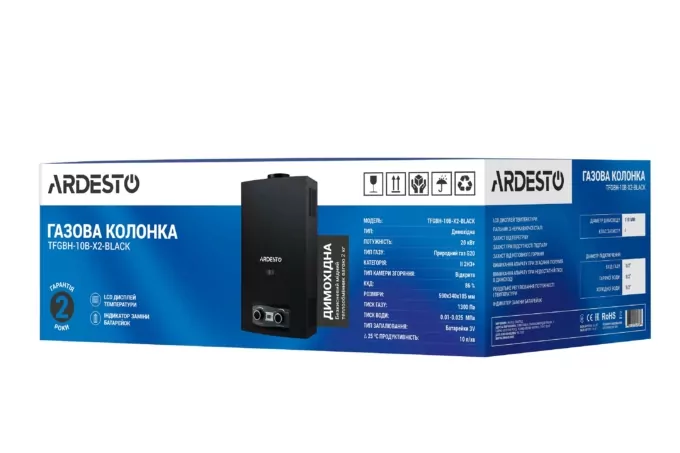 Газовая колонка ARDESTO X2 TFGBH-10B-X2-BLACK