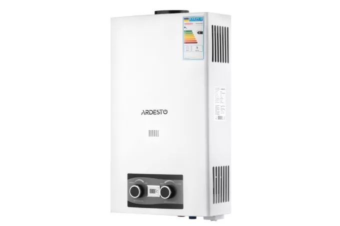 Газовая колонка Ardesto X2, 10 л/мин., 20 кВт, розжиг от батареек, дисплей, белый