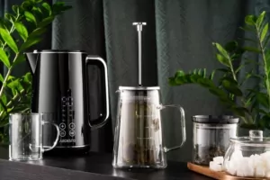 Ardesto Double wall french press Black Mars, 600ml, borosilicate glass, stainless steel, transparent