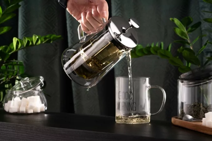 Mug set with handles ARDESTO Good Morning, 420ml, 2pcs, borosilicate glass, transparent