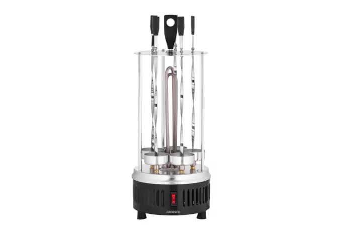 Ardesto vertical electric grill 900W, 5 skewers, rotation 360°, U-shaped heaters, alum. casing, inox