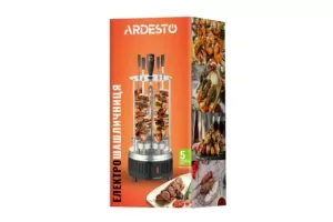 Ardesto vertical electric grill 900W, 5 skewers, rotation 360°, U-shaped heaters, alum. casing, inox