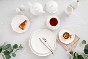 Ardesto Dessert plate Imola, 20cm, porcelain, white