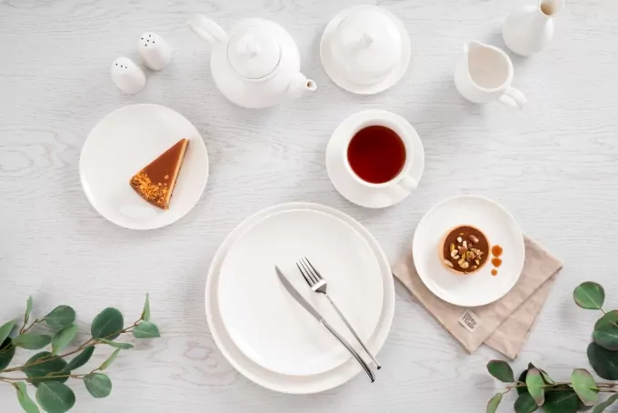 Ardesto Dessert plate Imola, 20cm, porcelain, white