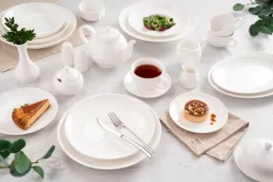 Ardesto Dessert plate Imola, 20cm, porcelain, white