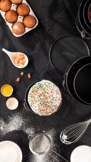 Форма для выпечки кулича/кекса Ardesto Gemini, 16х13см, углеродистая сталь, разъемная, круглая, серый