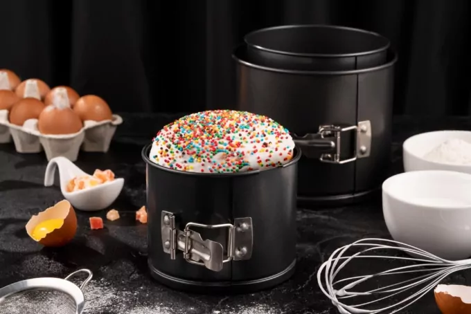 Форма для выпечки кулича/кекса Ardesto Gemini, 16х13см, углеродистая сталь, разъемная, круглая, серый